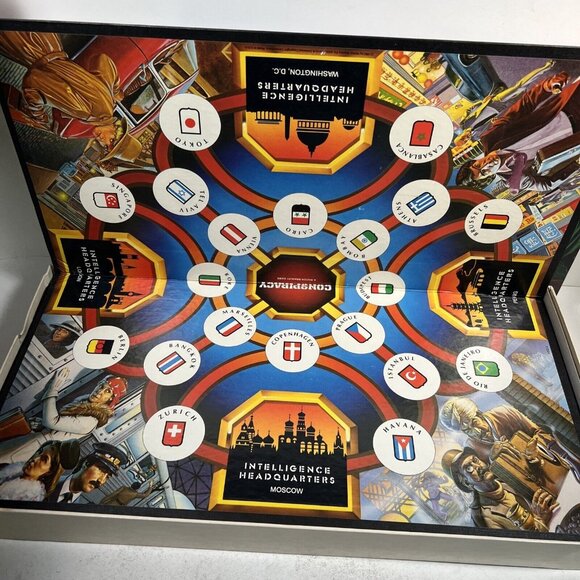 Vintage CONSPIRACY Board Game 1982 Milton Bradley Complete Espionage Spy - Picture 4 of 11